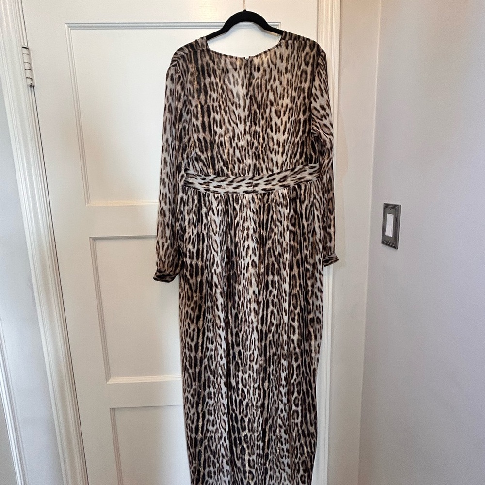 Michael Kors Leopard Print V-Neck Dress